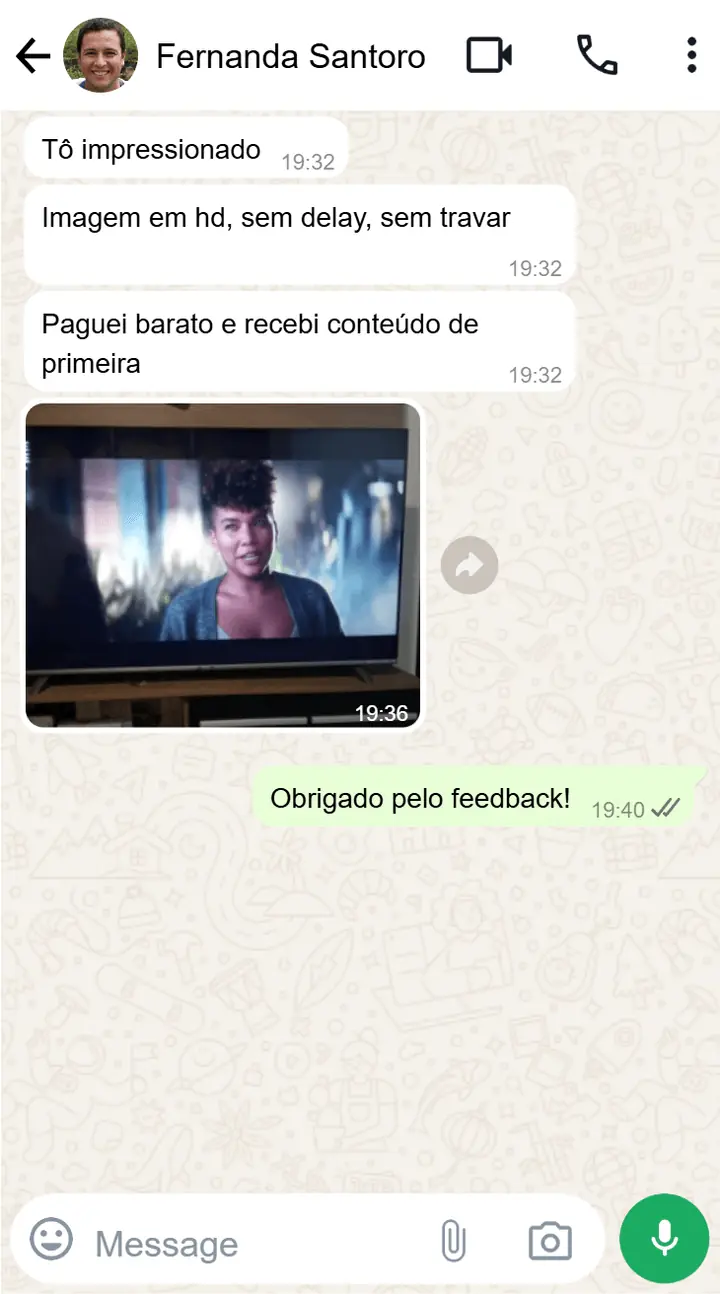 Conversa real de cliente no WhatsApp