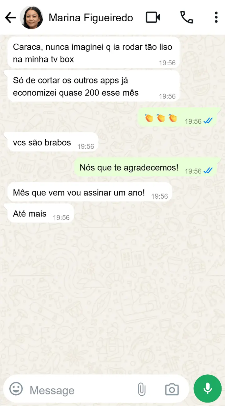 Conversa real de cliente no WhatsApp